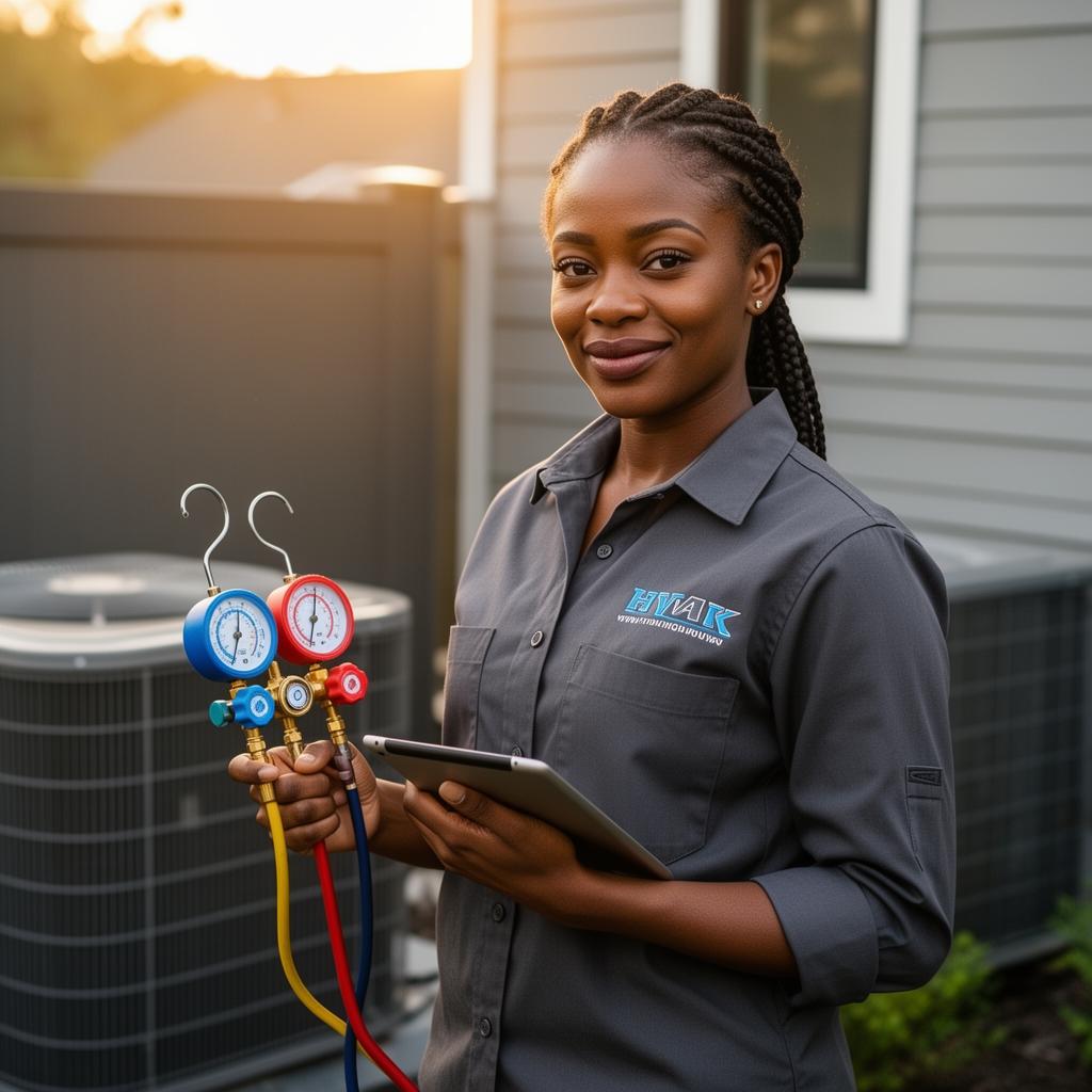 HVAC crew member at work